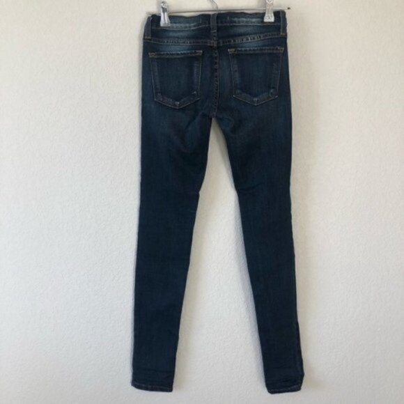Boutique Flying Monkey Low Rise Dark Wash Distressed Skinny Jeans 25 - Picture 8 of 8